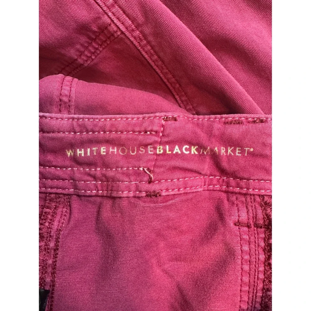 White House Black Market The Straight Crop Pants Womens 2 Magenta Pink Casual - Picture 3 of 16